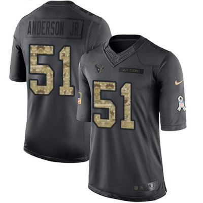 Nike Houston Texans #51 Will Anderson Jr. Black Men's Stitched NFL Limited 2016 Salute to Service Jersey Men's